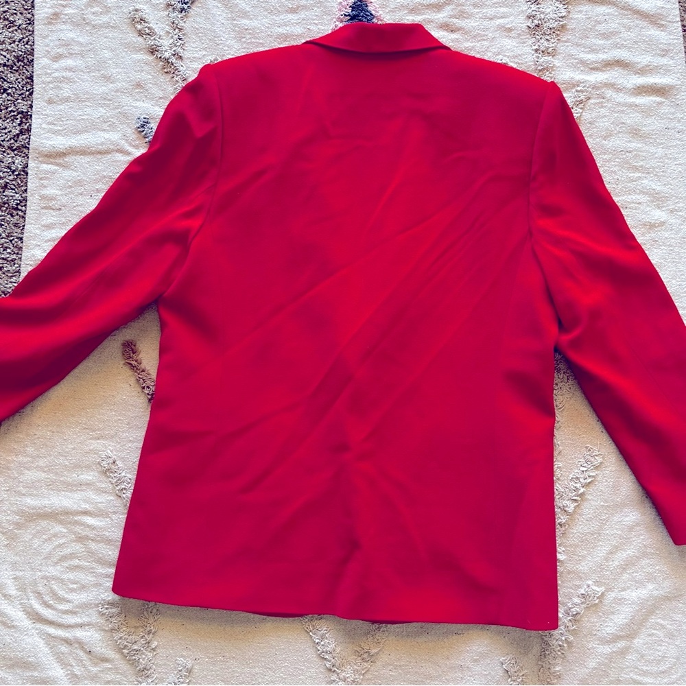 Vintage Harlan Blazer Gold Bow Accents Womens 12 shoulder pads Made in the USA - Picture 5 of 8